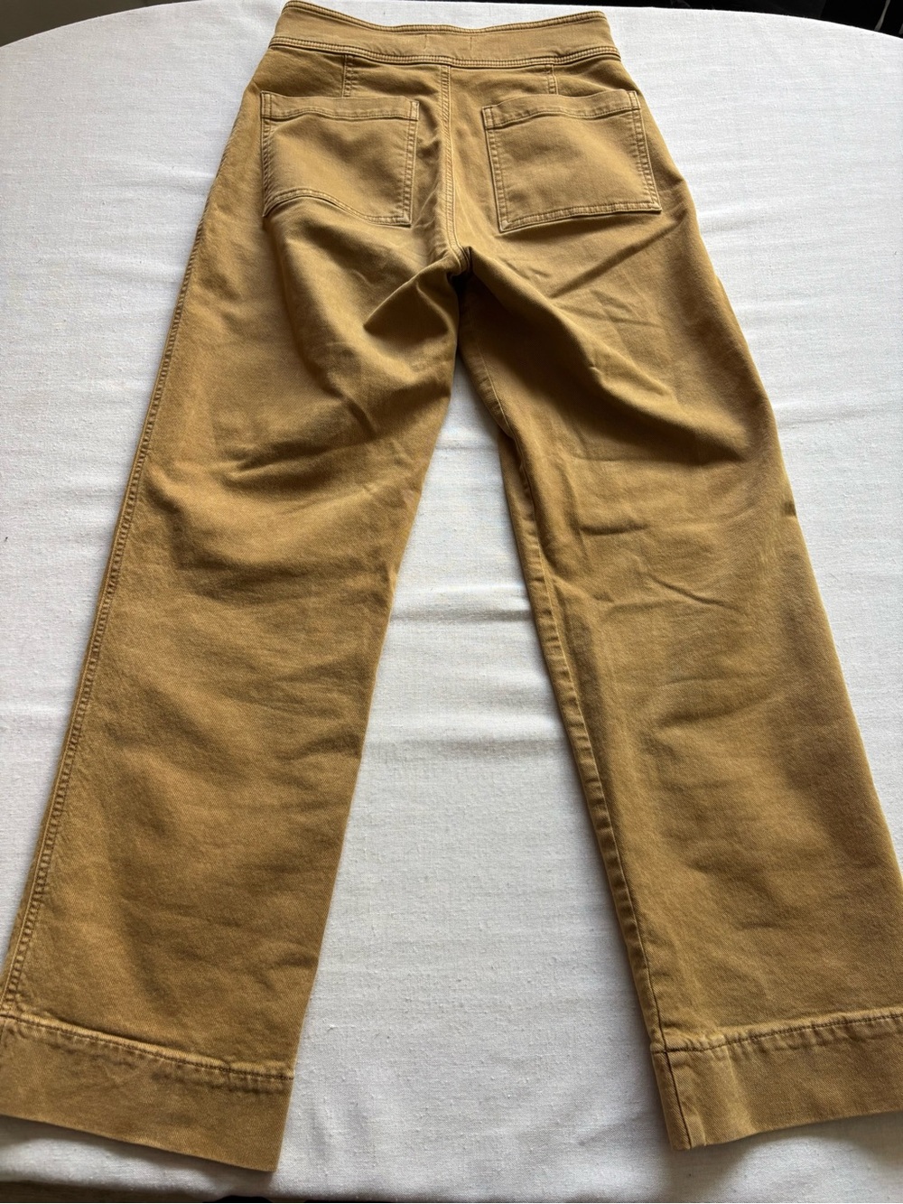 Lou & Grey High Rise Slim Wide Leg Pants Mustard Stretch Casual Size 28 - Picture 6 of 10